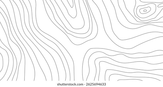 Minimal Topographic Map Lines on White Background for Elevation, Terrain and Land Survey Illustration

