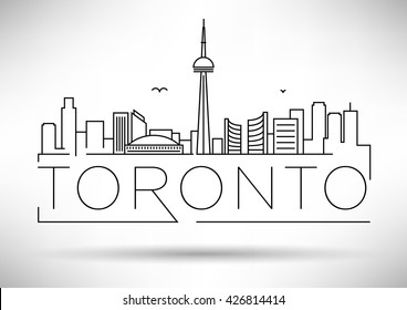 Minimal Toronto City Linear Skyline with Typographic Design