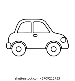 Icono de Vector de contorno de coche de juguete mínimo