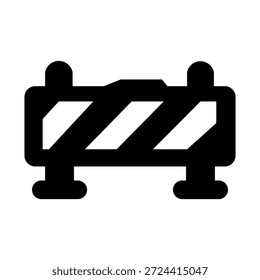 Icono de barrera de tráfico mínima que representa la zona de construcción de obstáculos y el control de tráfico temporal