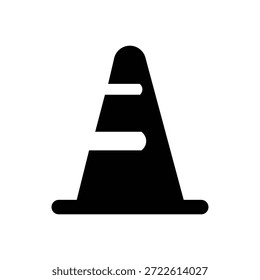 Icono de cono de tráfico mínimo que representa la advertencia de la construcción de seguridad vial y el control del tráfico