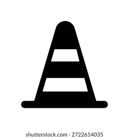 Icono de cono de tráfico mínimo que representa la advertencia de la construcción de seguridad vial y el control del tráfico