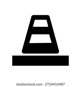 Icono de cono de tráfico mínimo que representa la advertencia de la construcción de seguridad vial y el control del tráfico