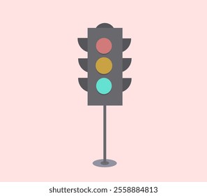 Minimal Traffic Light Illustration – Red, Yellow, Green Signals