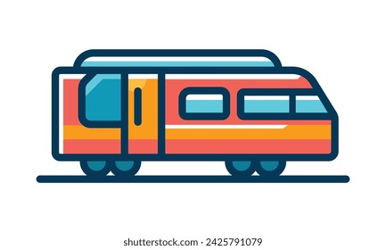 Minimal Train Icon Flat Illustration