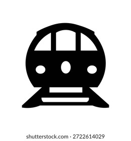 Icono de tren mínimo que representa el transporte ferroviario, el transporte público y el servicio de viajes