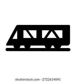 Icono de tren mínimo que representa el transporte ferroviario, el transporte público y el servicio de viajes
