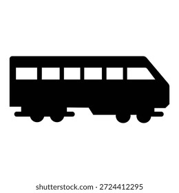 Icono de tren mínimo que representa el transporte ferroviario, el transporte público y el servicio de viajes