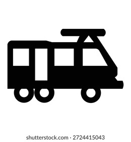 Minimales Zugsymbol für den öffentlichen Nahverkehr und den Reiseverkehr