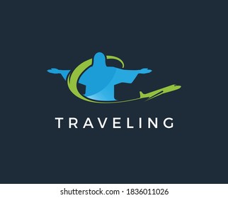 minimal travel logo template - vector illustration