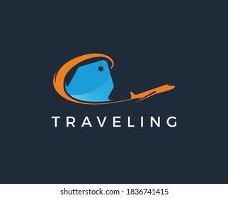 plantilla mínima de logotipo de viaje - ilustración vectorial