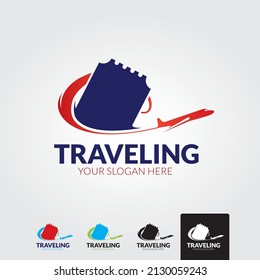 minimal travel logo template - vector illustration