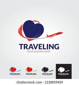 plantilla mínima de logotipo de viaje - ilustración vectorial
