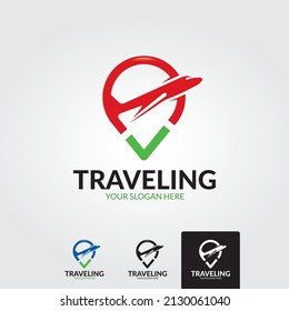 minimal travel logo template - vector illustration