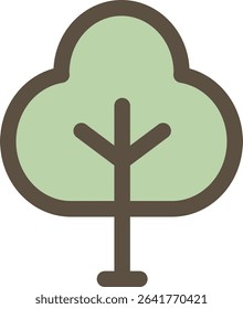 Minimal Tree Illustration with Clean Line Style