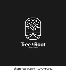 Minimal Tree And Root Logo Design Template For Business Company And Corporate