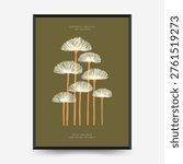 Minimal Tree Shape Botanical Mid Century Poster