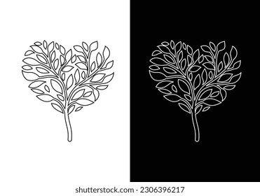 Minimal trees line-vector tree logo design