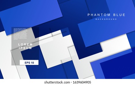 Minimal trend abstract background. Geometric phantom deep blue gradient shapes design. Modern vector for cover, poster, website, card and social media.