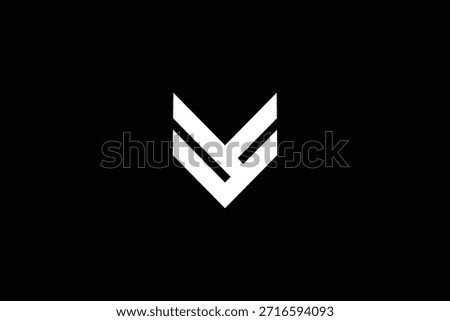 Minimal Trendy Abstract Letter V Logo on Black Background