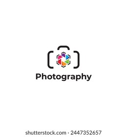 Minimal trendy Camera Shutter, Lenses and Photo Camera Icons set. Photography logo, camera icon vector design