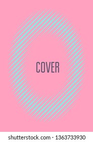Minimal trendy cover template. Futuristic layout with halftones. Geometric minimal cover template for book, catalog and annual. Minimalistic colorful gradients. Abstract business illustration.