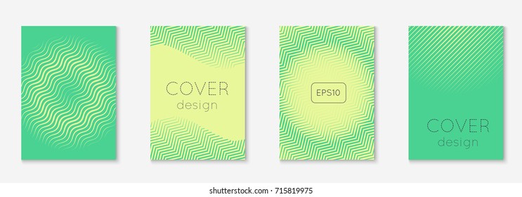 Minimal trendy cover template set. Futuristic layout with halftones. Geometric minimal cover template for book, catalog and annual. Minimalistic colorful gradients. Abstract business illustration.