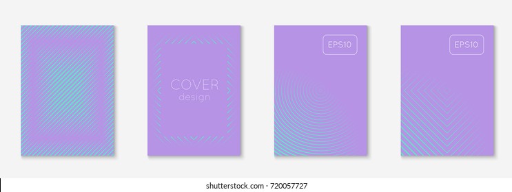 Minimal trendy cover template set. Futuristic layout with halftones. Geometric minimal cover template for book, catalog and annual. Minimalistic colorful gradients. Abstract business illustration.