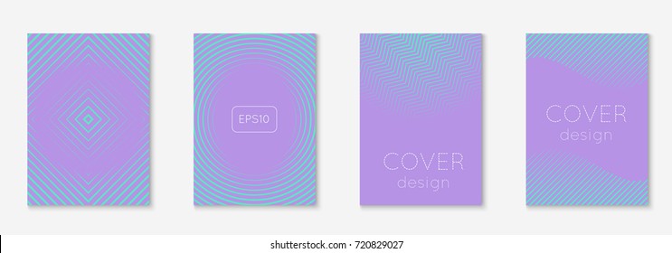 Minimal trendy cover template set. Futuristic layout with halftones. Geometric minimal cover template for book, catalog and annual. Minimalistic colorful gradients. Abstract business illustration.