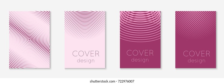 Minimal trendy cover template set. Futuristic layout with halftones. Geometric minimal cover template for book, catalog and annual. Minimalistic colorful gradients. Abstract business illustration.