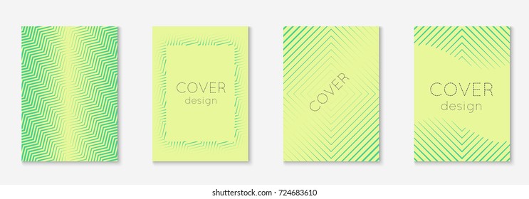 Minimal trendy cover template set. Futuristic layout with halftones. Geometric minimal cover template for book, catalog and annual. Minimalistic colorful gradients. Abstract business illustration.