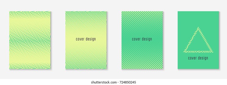 Minimal trendy cover template set. Futuristic layout with halftones. Geometric minimal cover template for book, catalog and annual. Minimalistic colorful gradients. Abstract business illustration.