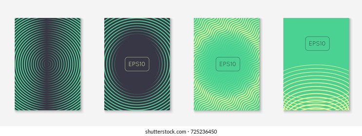Minimal trendy cover template set. Futuristic layout with halftones. Geometric minimal cover template for book, catalog and annual. Minimalistic colorful gradients. Abstract business illustration.