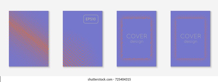 Minimal trendy cover template set. Futuristic layout with halftones. Geometric minimal cover template for book, catalog and annual. Minimalistic colorful gradients. Abstract business illustration.