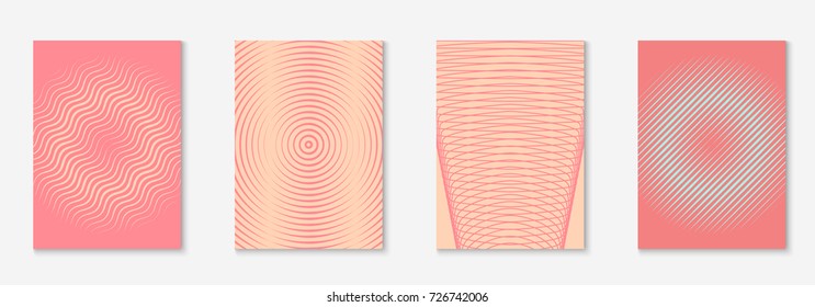 Minimal trendy cover template set. Futuristic layout with halftones. Geometric minimal cover template for book, catalog and annual. Minimalistic colorful gradients. Abstract business illustration.