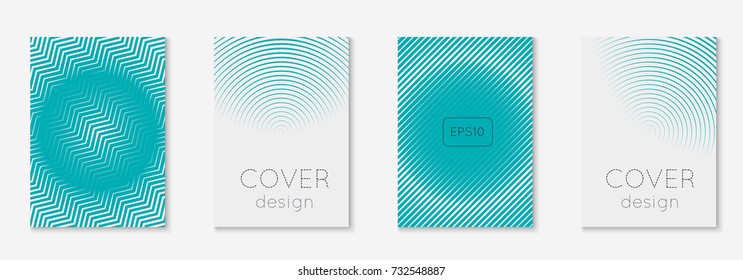 Minimal trendy cover template set. Futuristic layout with halftones. Geometric minimal cover template for book, catalog and annual. Minimalistic colorful gradients. Abstract business illustration.