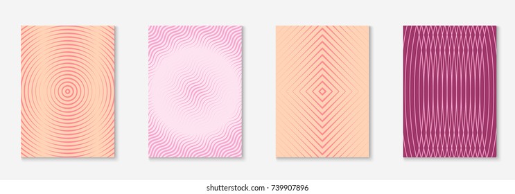Minimal trendy cover template set. Futuristic layout with halftones. Geometric minimal cover template for book, catalog and annual. Minimalistic colorful gradients. Abstract business illustration.