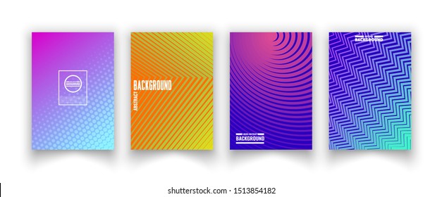 Minimal trendy covers (posters) design. Colorful halftone gradients. Future geometric patterns. VECTOR.