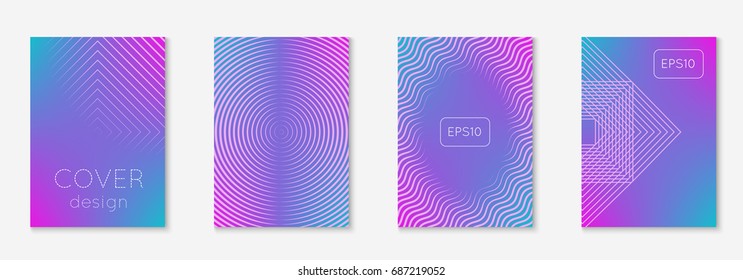 Minimal trendy covers. Vector halftone gradients. Geometric future template for flyer, poster, brochure and invitation. Minimalistic colorful cover. Set of EPS 10 illustration.