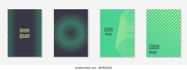Minimal trendy covers. Vector halftone gradients. Geometric future template for flyer, poster, brochure and invitation. Minimalistic colorful cover. Set of EPS 10 illustration.