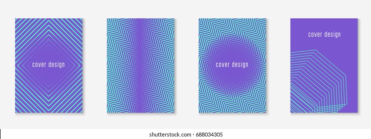 Minimal trendy covers. Vector halftone gradients. Geometric future template for flyer, poster, brochure and invitation. Minimalistic colorful cover. Set of EPS 10 illustration.