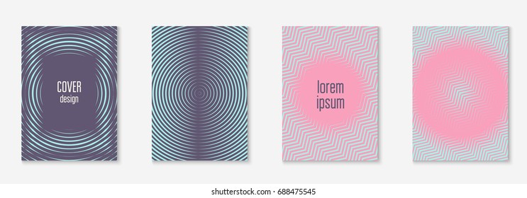 Minimal trendy covers. Vector halftone gradients. Geometric future template for flyer, poster, brochure and invitation. Minimalistic colorful cover. Set of EPS 10 illustration.