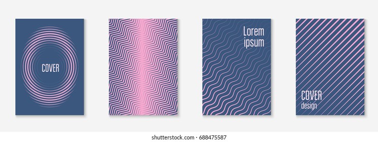 Minimal trendy covers. Vector halftone gradients. Geometric future template for flyer, poster, brochure and invitation. Minimalistic colorful cover. Set of EPS 10 illustration.