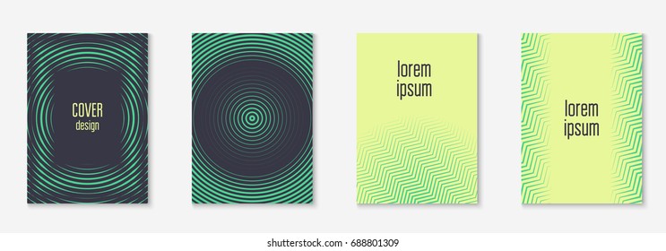 Minimal trendy covers. Vector halftone gradients. Geometric future template for flyer, poster, brochure and invitation. Minimalistic colorful cover. Set of EPS 10 illustration.