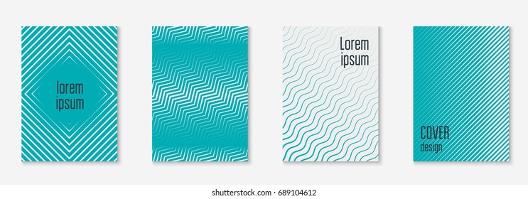 Minimal trendy covers. Vector halftone gradients. Geometric future template for flyer, poster, brochure and invitation. Minimalistic colorful cover. Set of EPS 10 illustration.