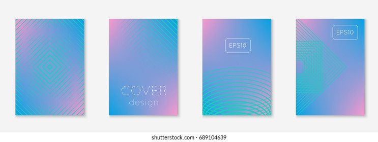 Minimal trendy covers. Vector halftone gradients. Geometric future template for flyer, poster, brochure and invitation. Minimalistic colorful cover. Set of EPS 10 illustration.