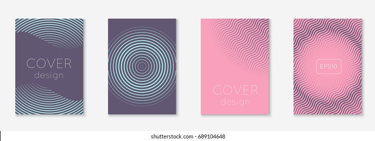 Minimal trendy covers. Vector halftone gradients. Geometric future template for flyer, poster, brochure and invitation. Minimalistic colorful cover. Set of EPS 10 illustration.