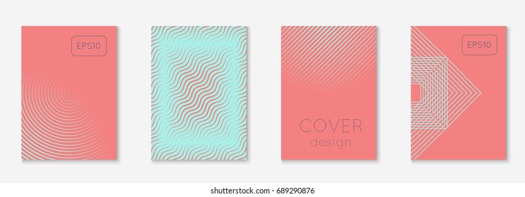 Minimal trendy covers. Vector halftone gradients. Geometric future template for flyer, poster, brochure and invitation. Minimalistic colorful cover. Set of EPS 10 illustration.