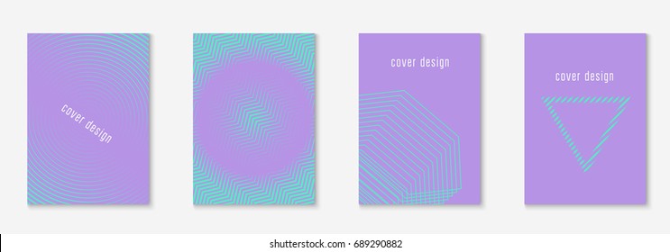Minimal trendy covers. Vector halftone gradients. Geometric future template for flyer, poster, brochure and invitation. Minimalistic colorful cover. Set of EPS 10 illustration.