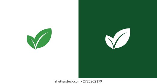 Modelo de design de logotipo de folha de Eco na moda minimal